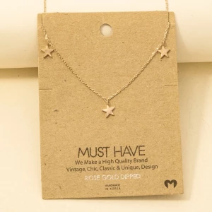 Gold Dipped Dainty Star Station Necklace