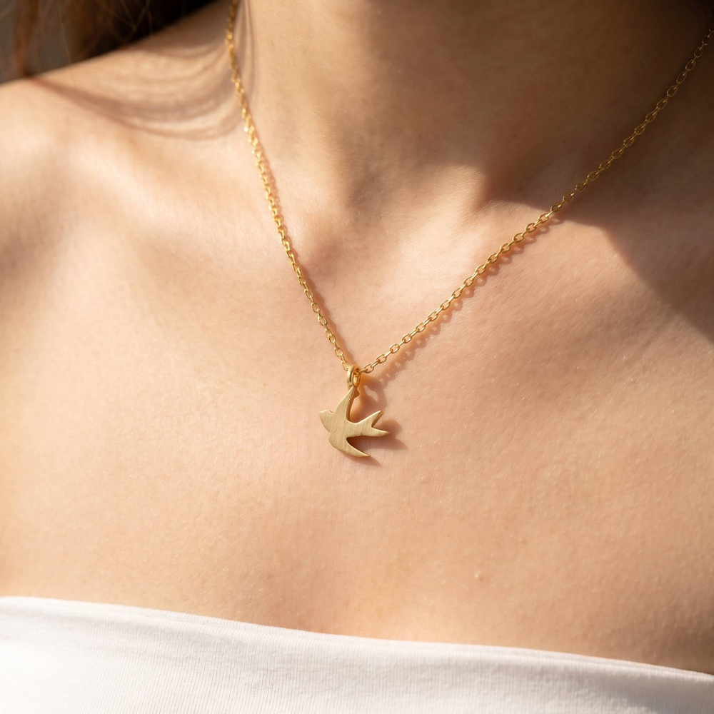 Brushed Puffy Heart Pendant Necklace