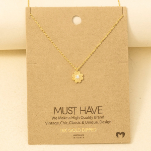Gold Dipped Dainty Flower Pendant Necklace