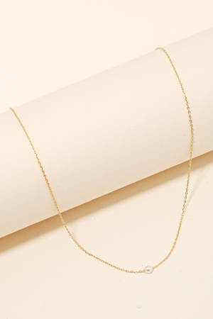 Dainty Chain Pearl Charm Necklace