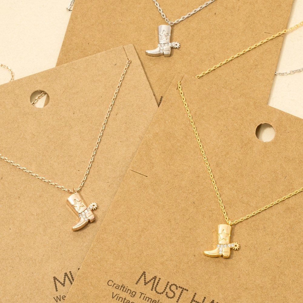 Cowboy Boots Pendant Necklace