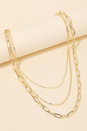 Triple Oval Chain Link Necklace