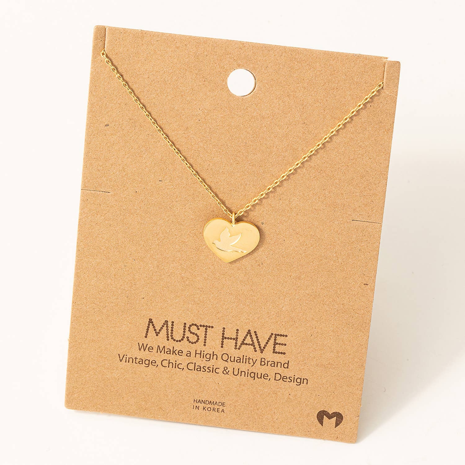 Dove Heart Pendant Necklace