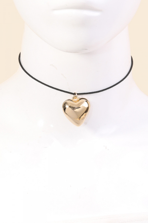 Rope Strand Heart Pendant Necklace