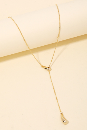 Teardrop Chain Lariat Necklace