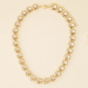 Opalescent Round Crystal Collar Necklace