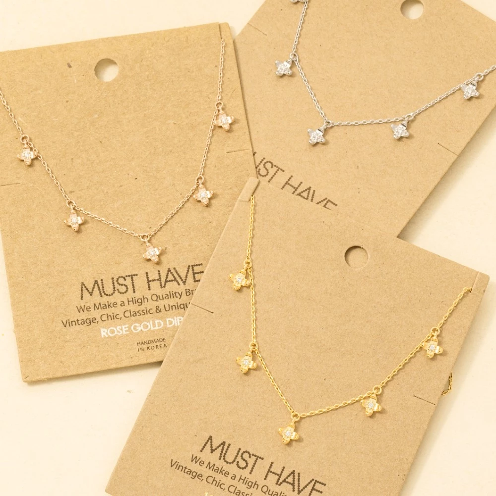 Mini Flower Chain Station Necklace