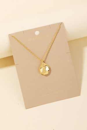 Warped Metallic Charm Pendant Necklace