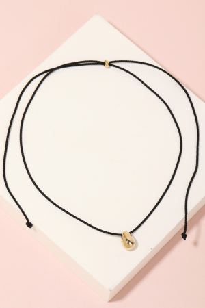 Teardrop Pendant Rope Necklace