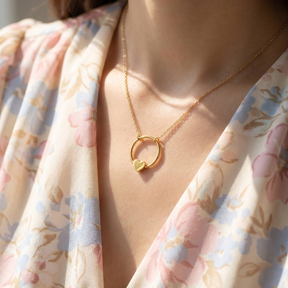 Gold Dipped Dog Paw Print Charm Necklace