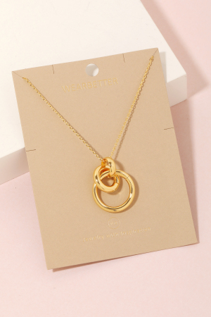 Linked Tube Hoop Pendant Necklace