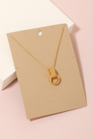 Hoop Link Charm Chain Necklace