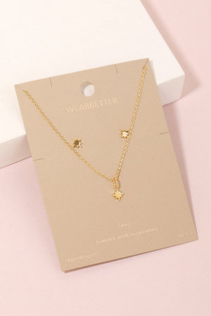 North Star Stud Earrings And Pendant Necklace Set