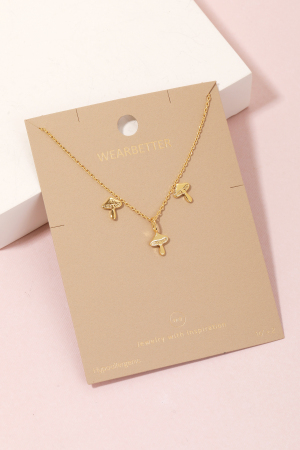 Mushroom Charm Necklace Set