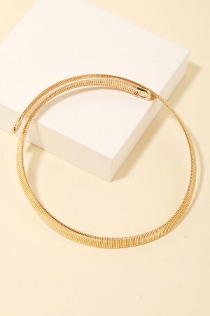 Metallic Snake Chain Torque Collar Necklace