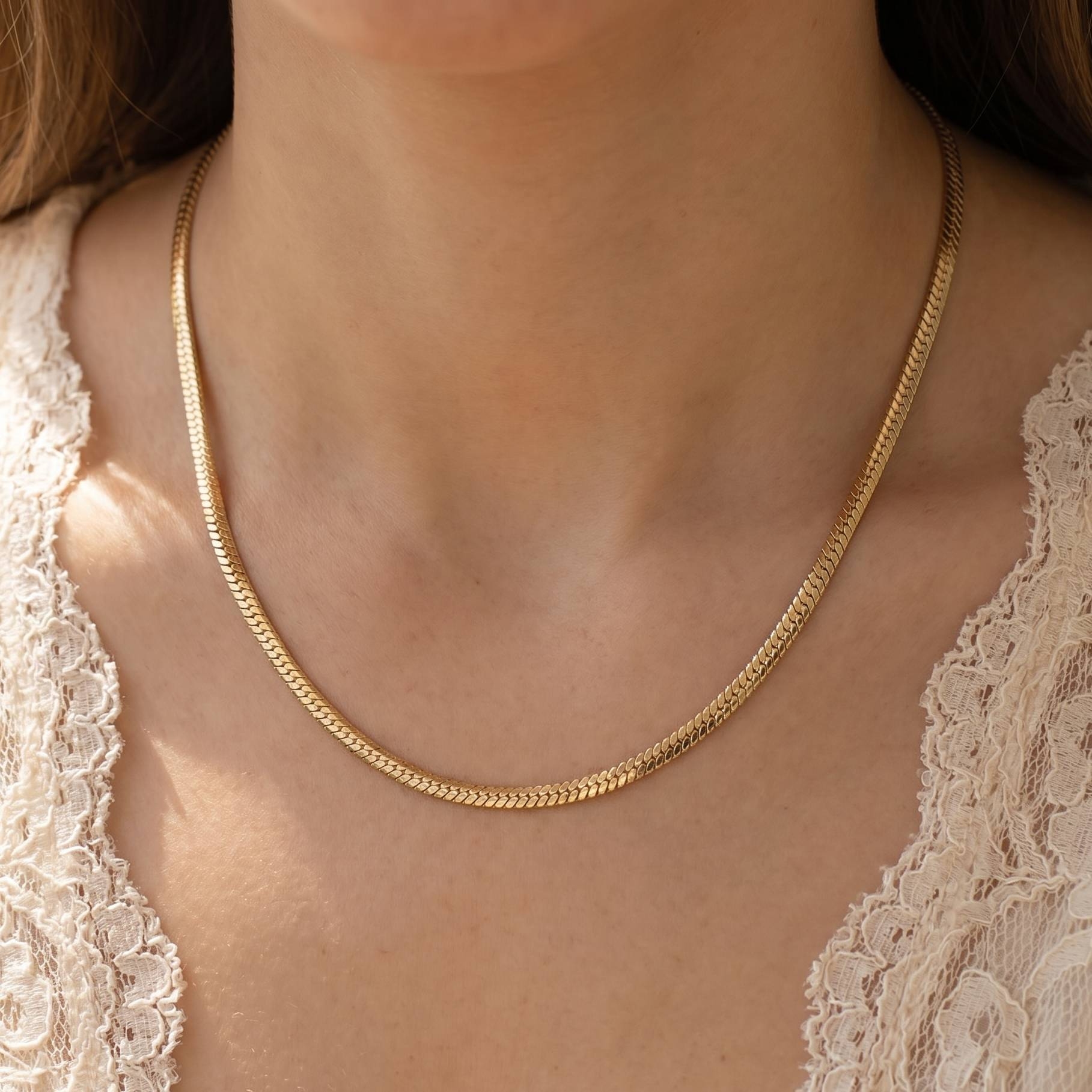 Metallic Box Chain Necklace