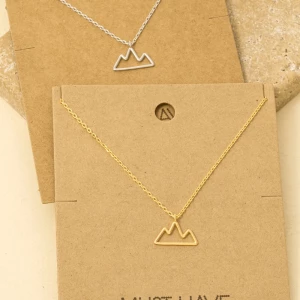 Gold Dipped Wire Mountain Pendant Necklace