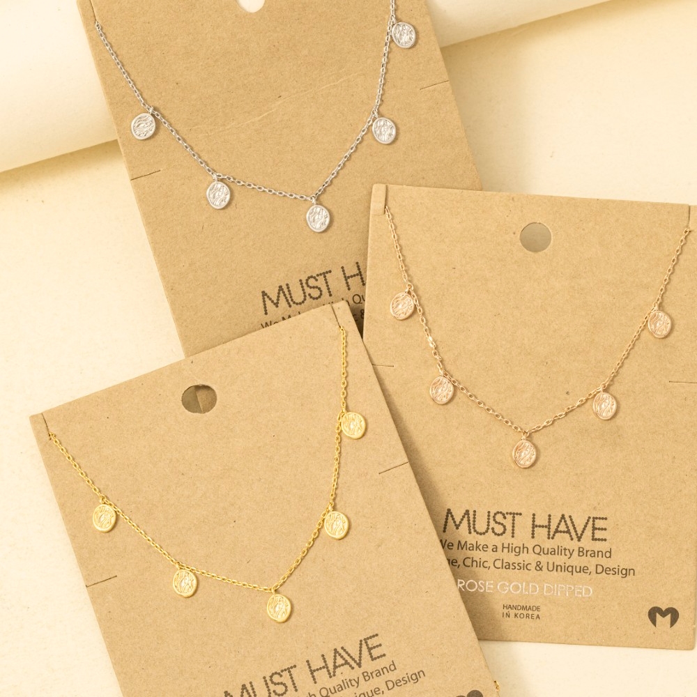 Gold Dipped Mini Eye Of Horus Station Charms Necklace