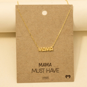 Gold Dipped Bubble Mama Pendant Necklace