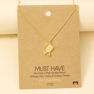 Gold Dipped Pickle Ball Pendant Necklace