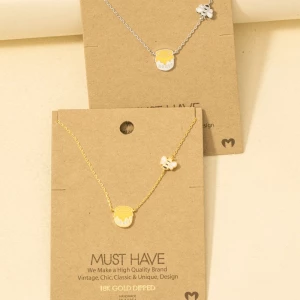 Gold Dipped Epoxy Honey Pot Pendant Necklace