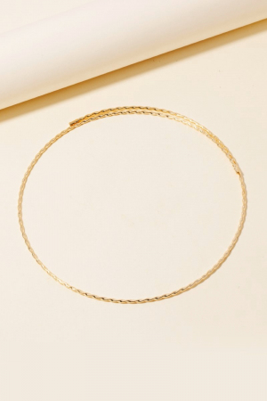Expandable Metallic Wire Choker Necklace