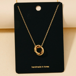 Gold Dipped Knotted Hoops Pendant Necklace