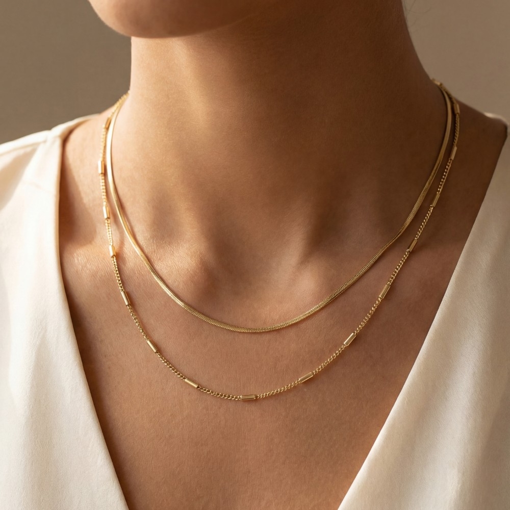 Dainty Chain Double Layered Necklace