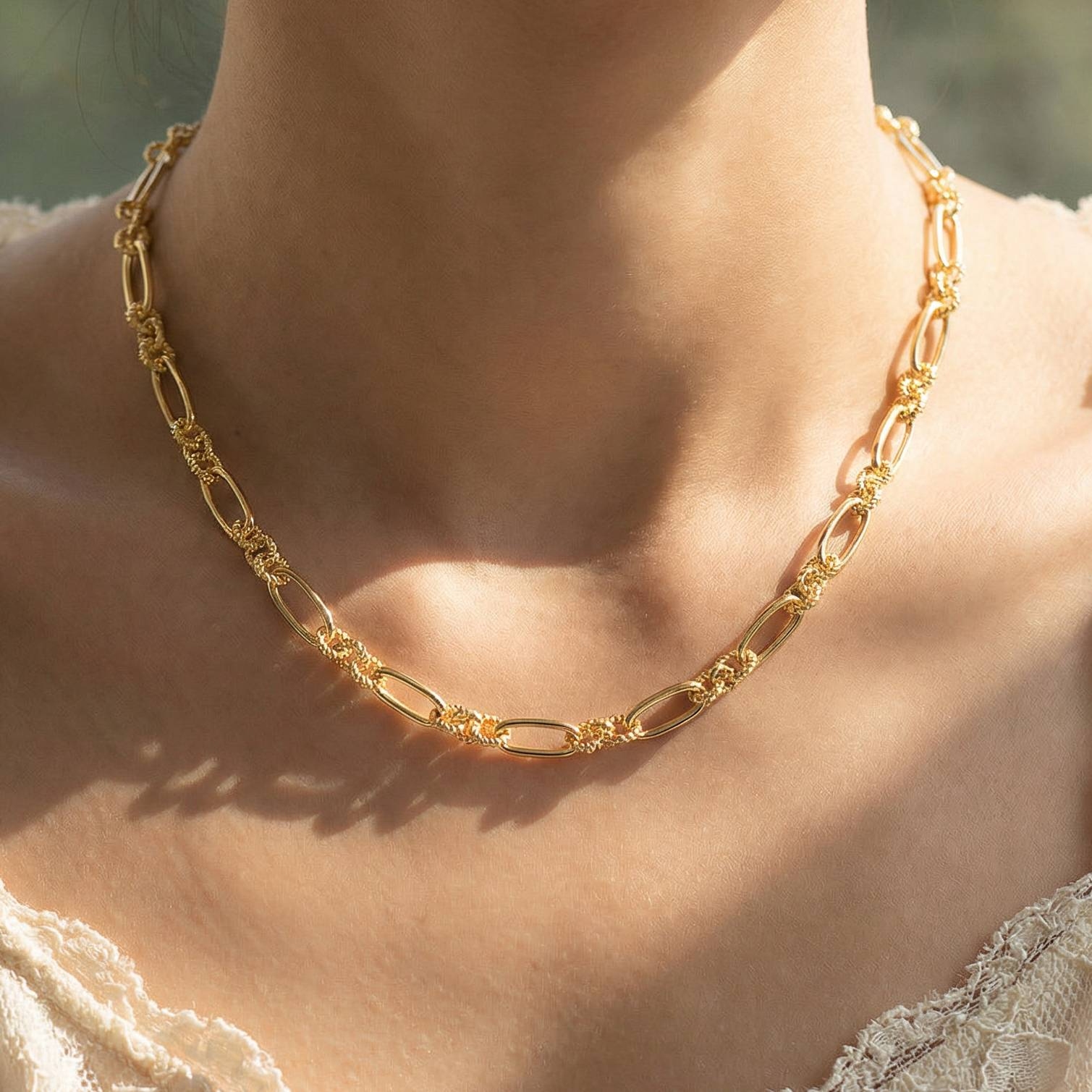 Mixed Oval Chain Link Necklace