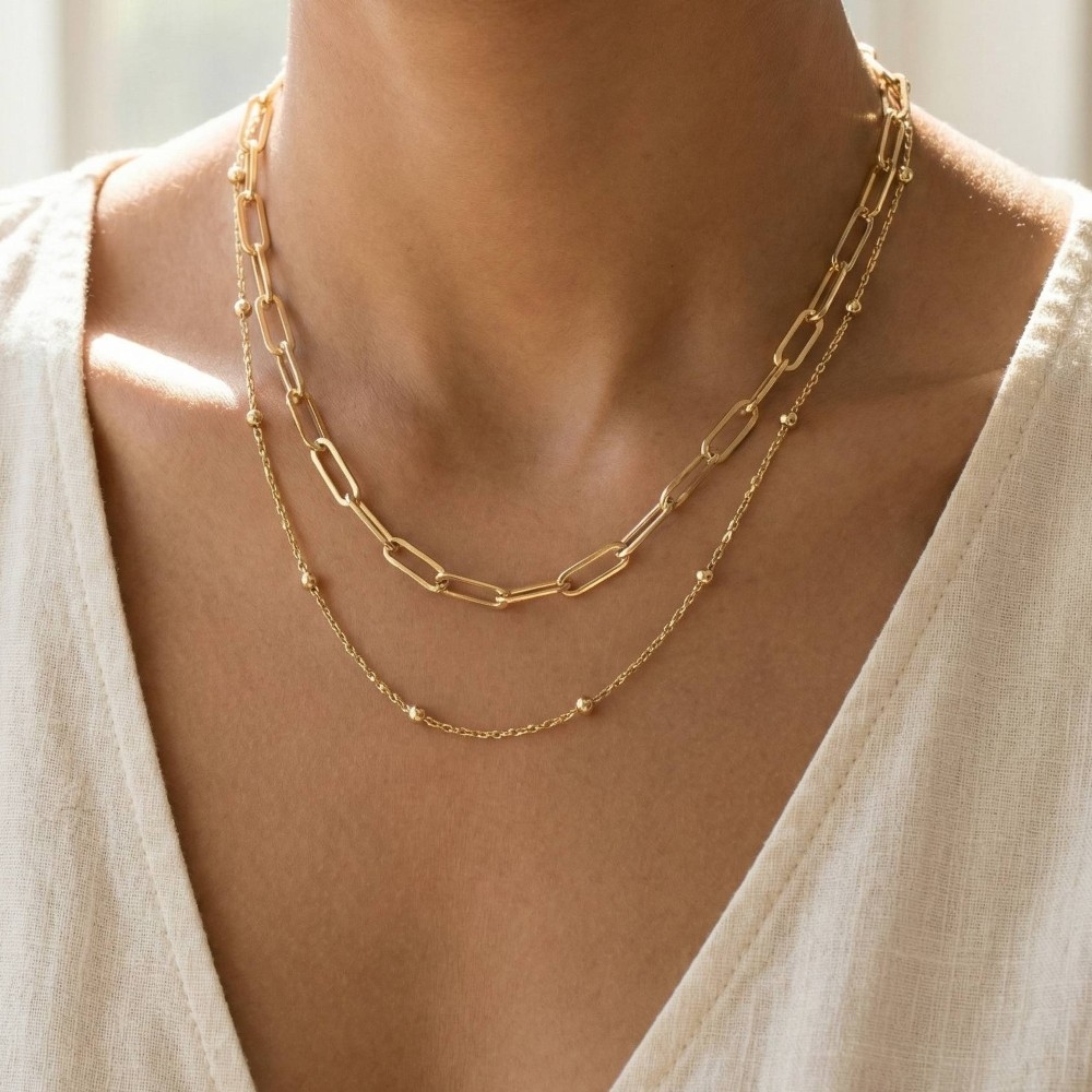 Dainty Mixed Layered Classic Chain Necklace