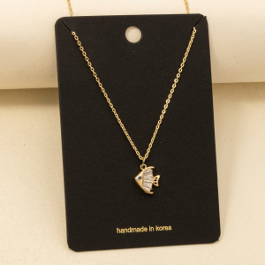 Cz Fish Pendant Necklace