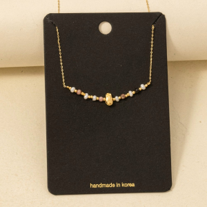 Multi Pearl Gemstone Charm Necklace