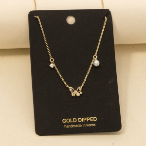 Pearl Butterfly Charms Necklace