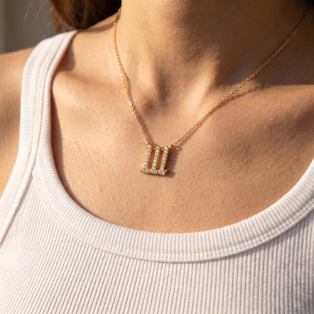 Pave Angel Number Pendant Necklace