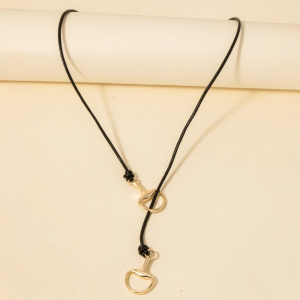 Horse Bit Pendant Leather Cord Necklace