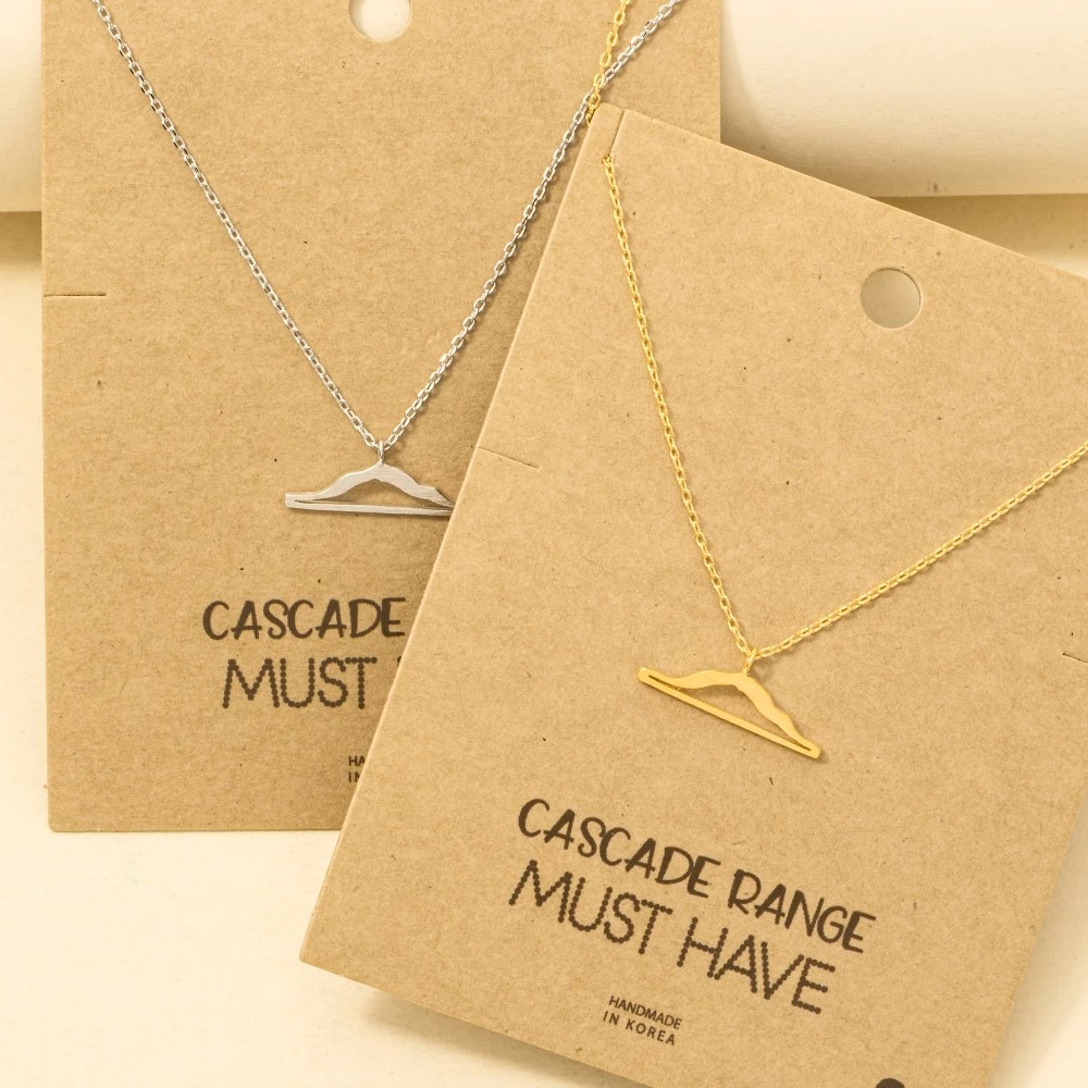 Cascade Range Mountains Pendant Necklace
