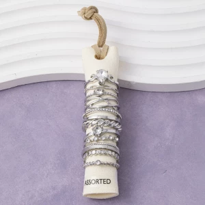 Teardrop Crystal Stackable Ring Set