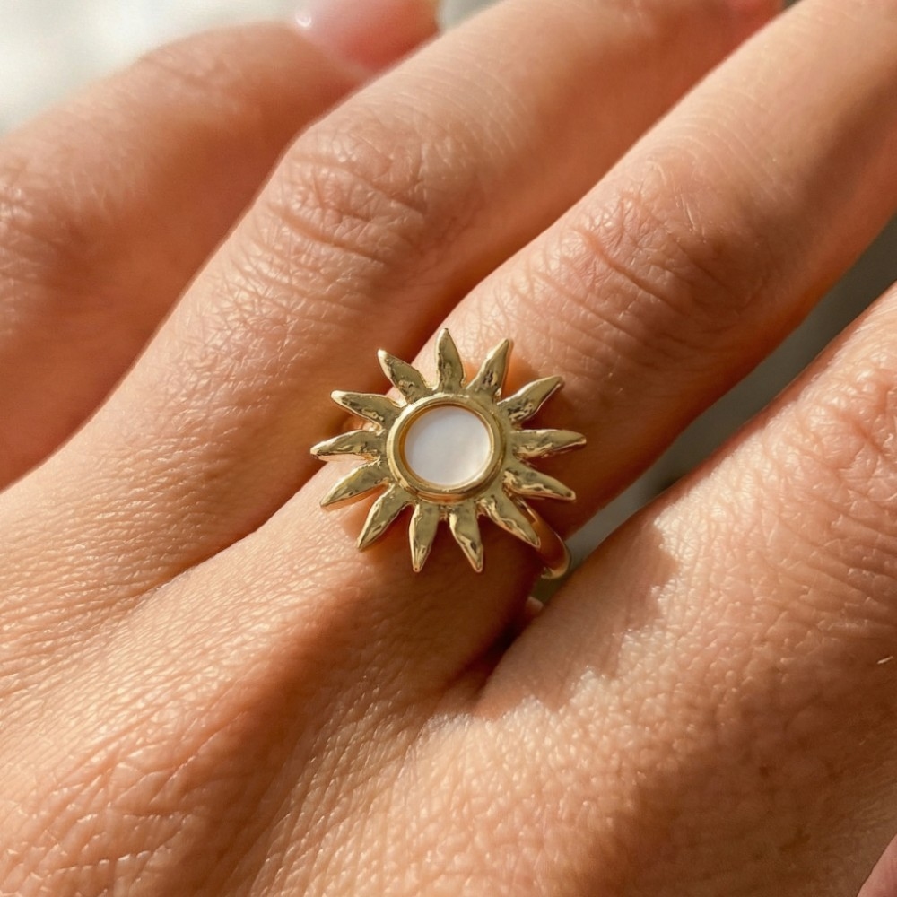 Mother Of Pearl Sun Band Ring