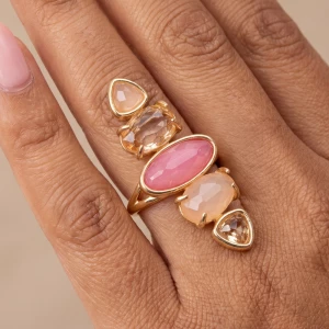 Elongated Five Stone Cocktail Ring