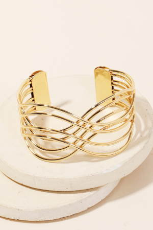 Metallic Wave Strand Cuff Bracelet