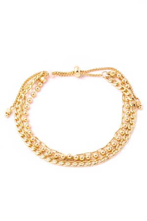 Layered Metallic Chain Link Bracelet