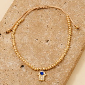 Cz Pave Hand Of Hamsa Charm Bracelet