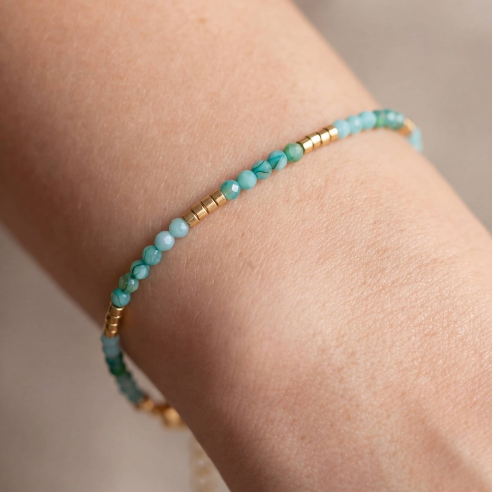 Mini Semi Precious Faceted Stone Beaded Bracelet