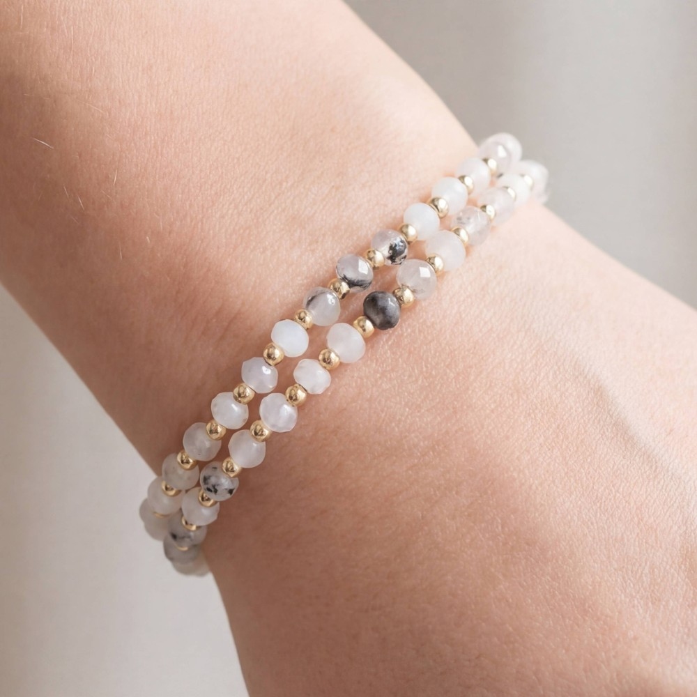 Semi Precious Faceted Stone Beaded Bracelet