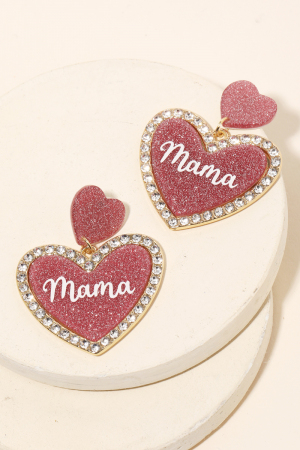 Mama Heart Drop Earrings