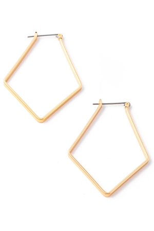 Simple Pentagon Hoop Latch Earrings