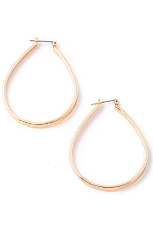 Simple Flattened Hoop Latch Earrings