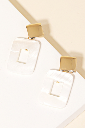 Square Pearl Drop Earrings