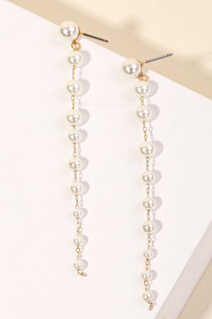 Pearl Ball Dangle Drop Earrings
