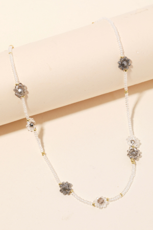 Flower Glass Bead Necklace